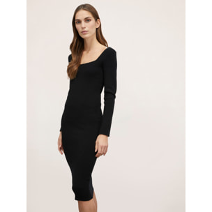 Motivi - Vestido tubo de punto viscosa confort - Negro