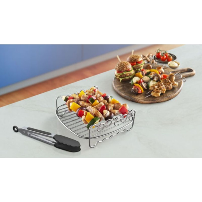 Airfryer PHILIPS NA352/04 Friteuse sans huile double panier Noir/Doré, Série 3000 9L (3+6L) avec accessoire