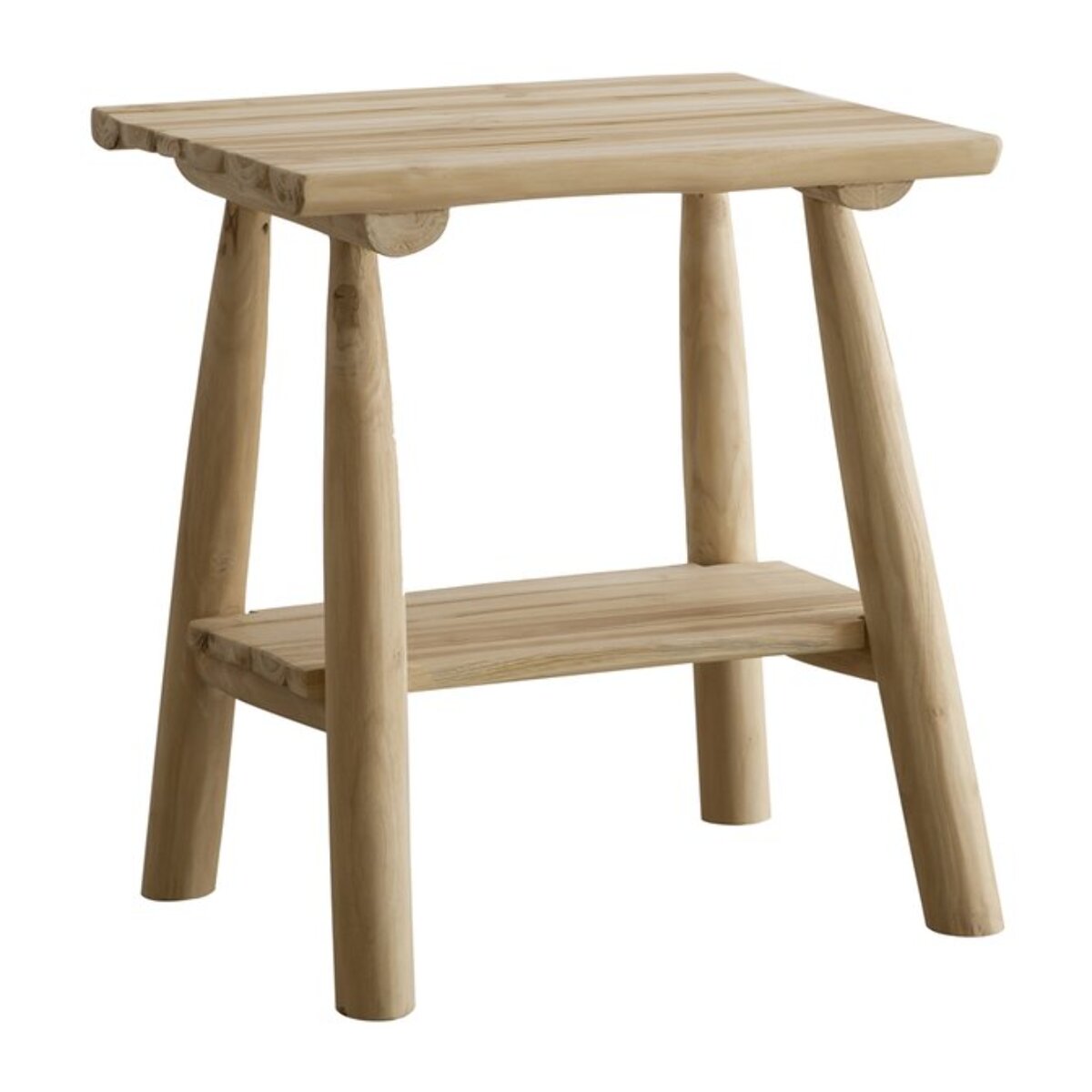 Table de chevet Nusa -troncs en bois massif de teck-couleur naturel 50 x 55 x 40 cm