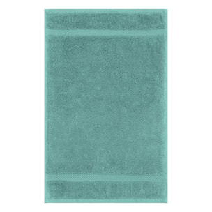 Serviette invites pur coton 550 g/m² uni vert Elea emeraude