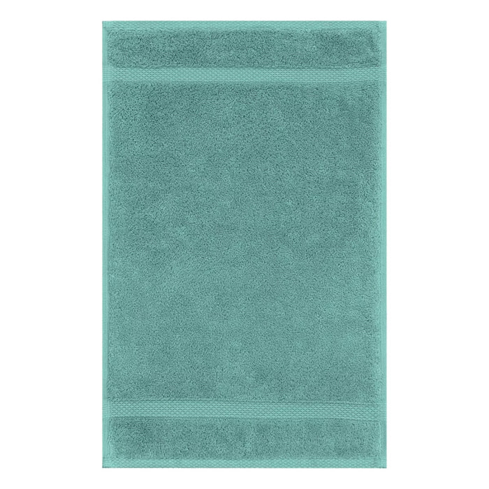 Serviette invites pur coton 550 g/m² uni vert Elea emeraude