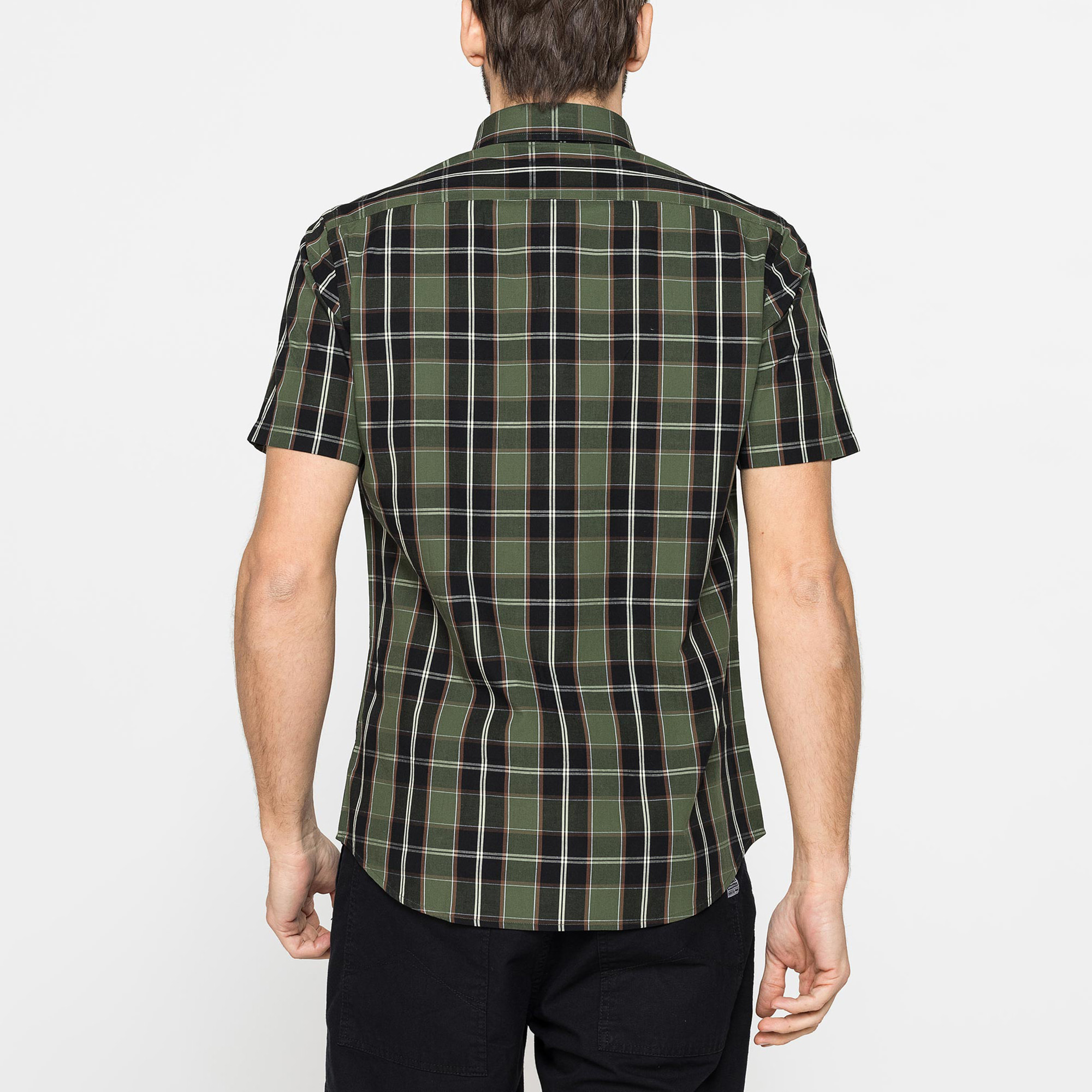 CAMICIA A MANICA CORTA IN COTONE CON FANTASIA