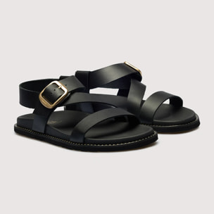 Sandalia Piel Negro - Aegisa