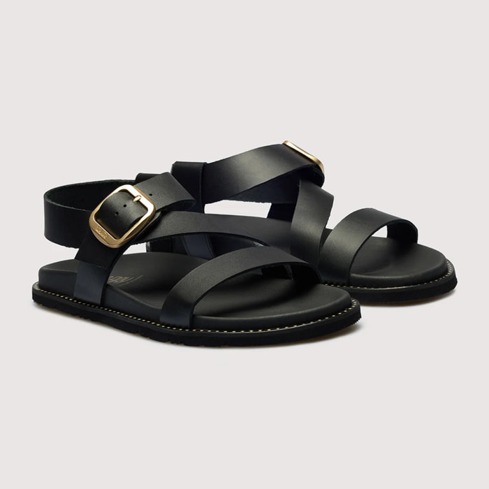 Sandalia Piel Negro - Aegisa