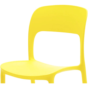 Set da 4 sedie SOUTH BEACH in polipropilene giallo
