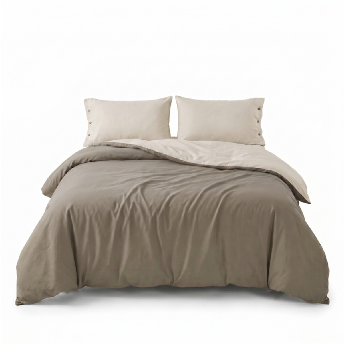 Parure copripiumino singolo in cotone bicolore morbido e traspirante, set sacco copripiumino con federa, design semplice ed elegante, tessuto resistente e certificato OEKO-TEX, facile da lavare, comfort naturale per uso quotidiano