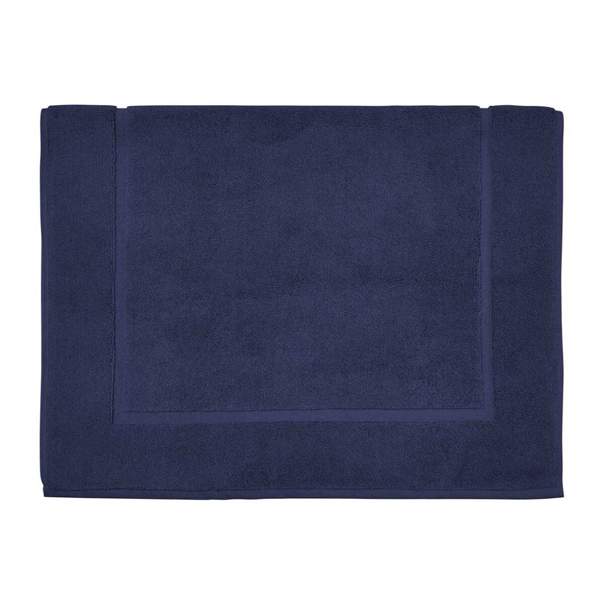 Tapis de bain unie en coton, AQUA, Bleu nocturne