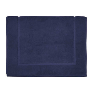 Tapis de bain unie en coton, AQUA, Bleu nocturne