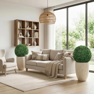 Lot de 2 boules de buis artificielles  dia. 42 cm vert