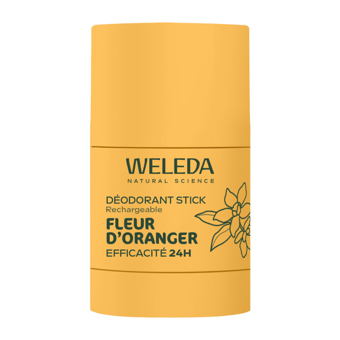WELEDA - Déodorant Stick Rechargeable Fleur d'Oranger 50g - Formule 100% d'origine naturelle et sans alcool - Efficacité prouvée 24H
