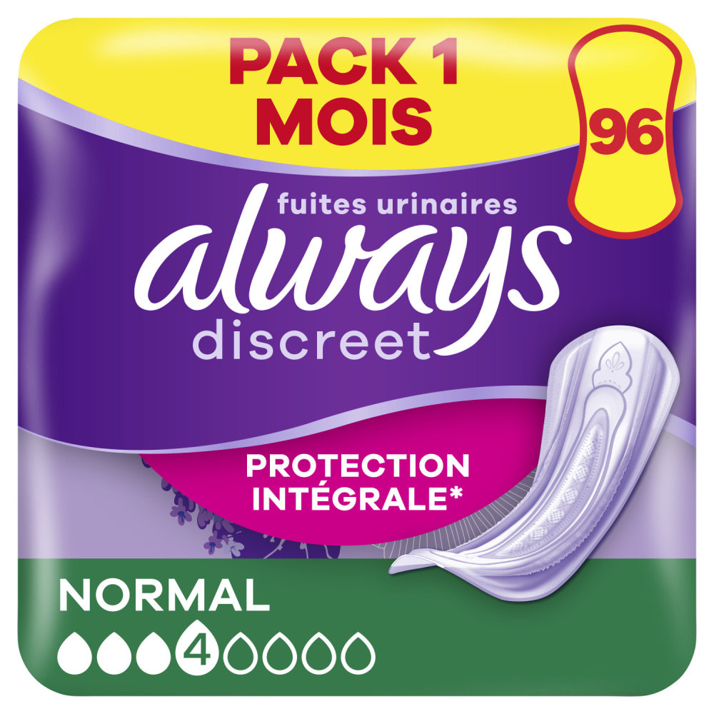 2x96 Serviettes pour Fuites Urinaires Always Discreet - Normal