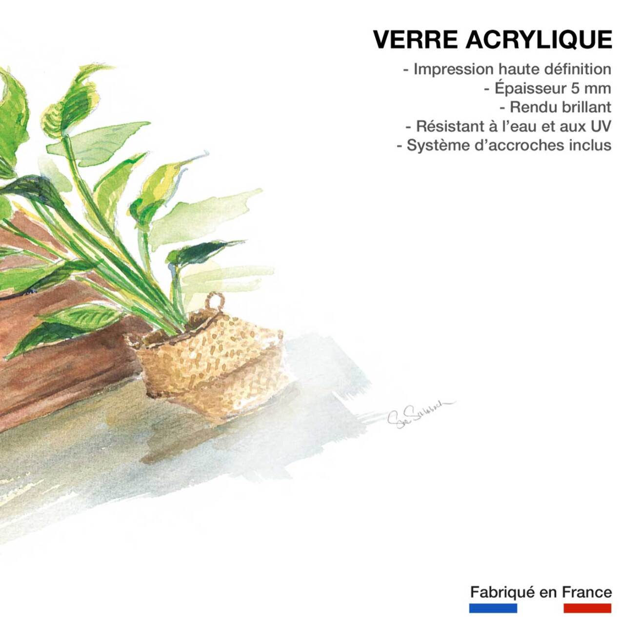 Tableau deco Greenery Bath Tableau plexiglas