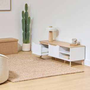 Meuble TV Luma rectangulaire 40x120cm blanc