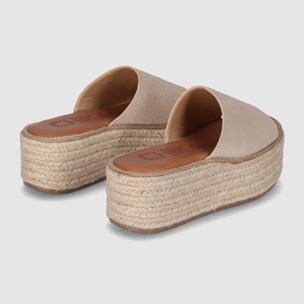 Sandalias de Serraje - Platino - Tacón: 6 cm