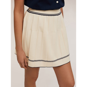 Motivi - Gonna plissé in maglia - Bianco