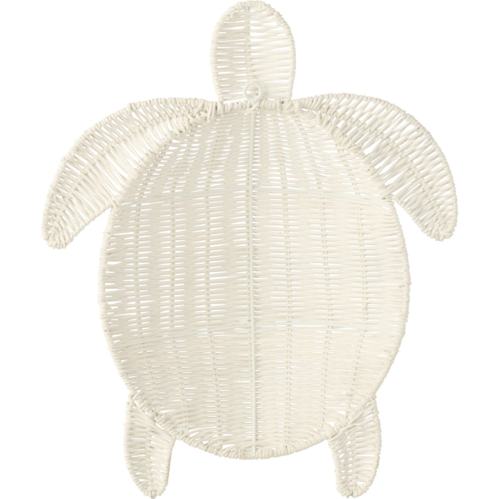 J-Line Décoration Murale Turtle - métal - blanc cassé - large