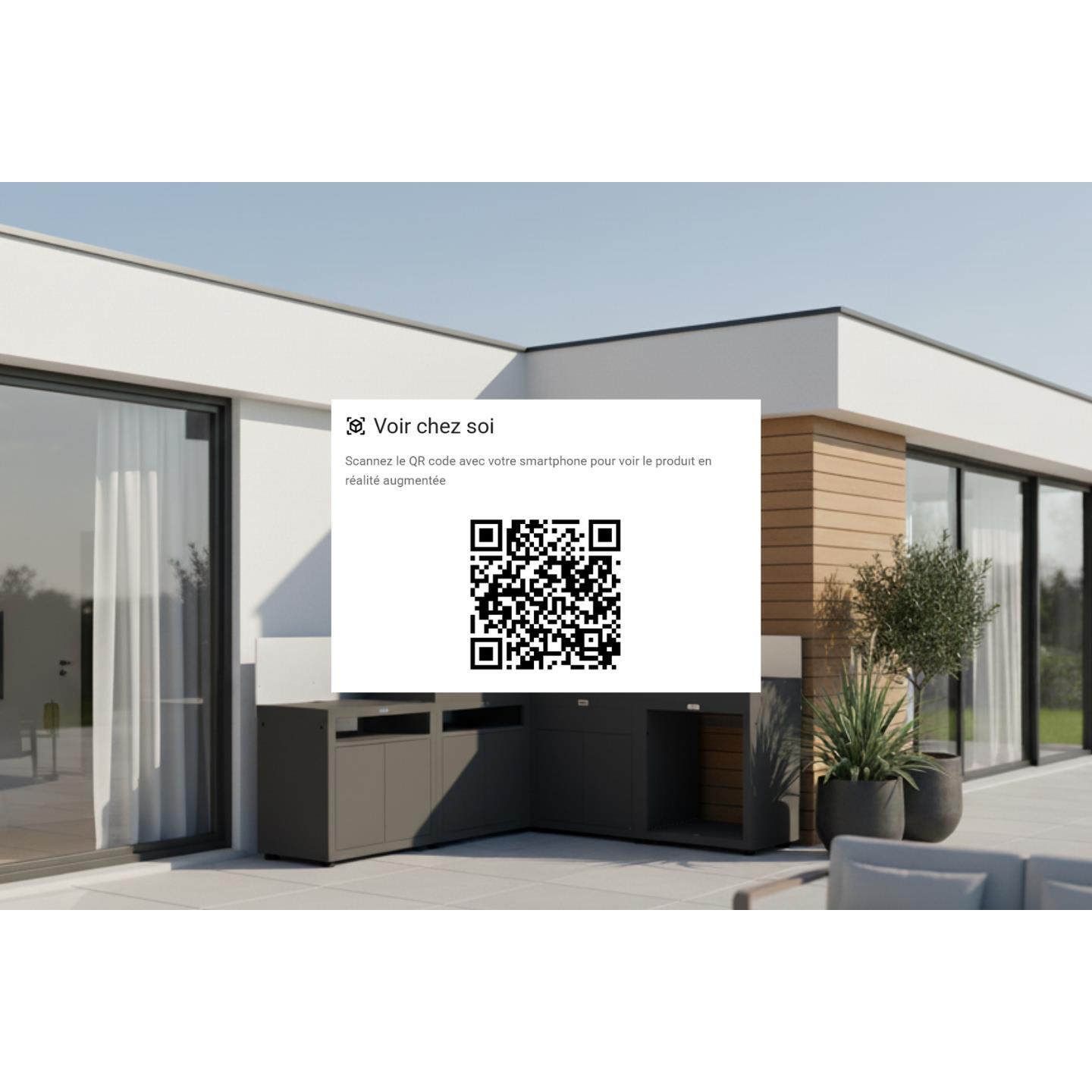 LE MARQUIER - Cuisine D'Angle 5 Elements Avec Credences - Noir