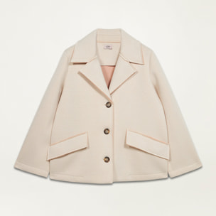 Oltre - Cappotto corto in tessuto scuba - Beige