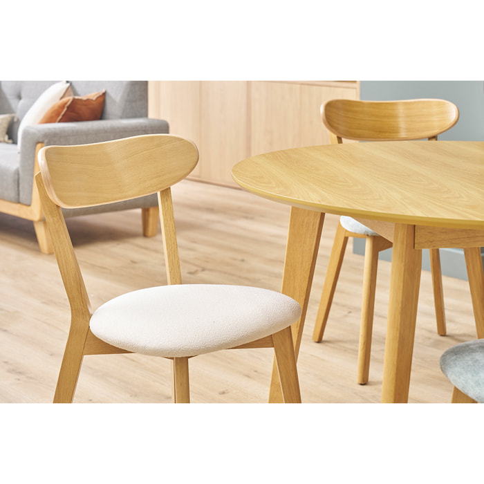 Chaises vintage en bois clair chêne et blanc (lot de 2) DOVE