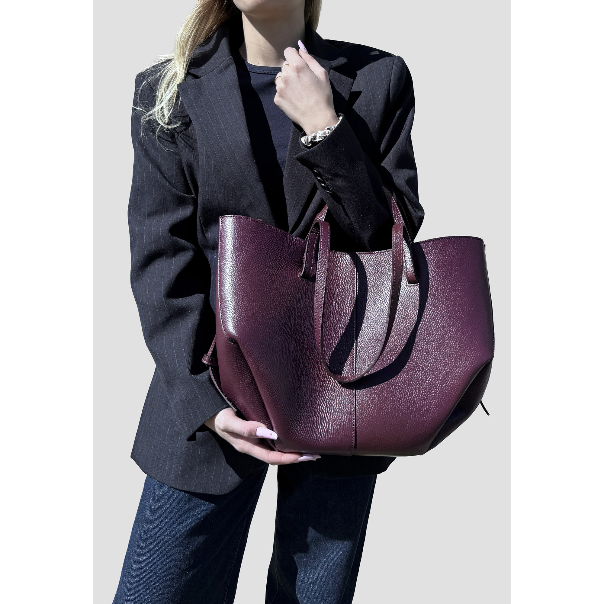 Borsa a Mano Shopper a Spalla da Donna in Pelle Dollaro