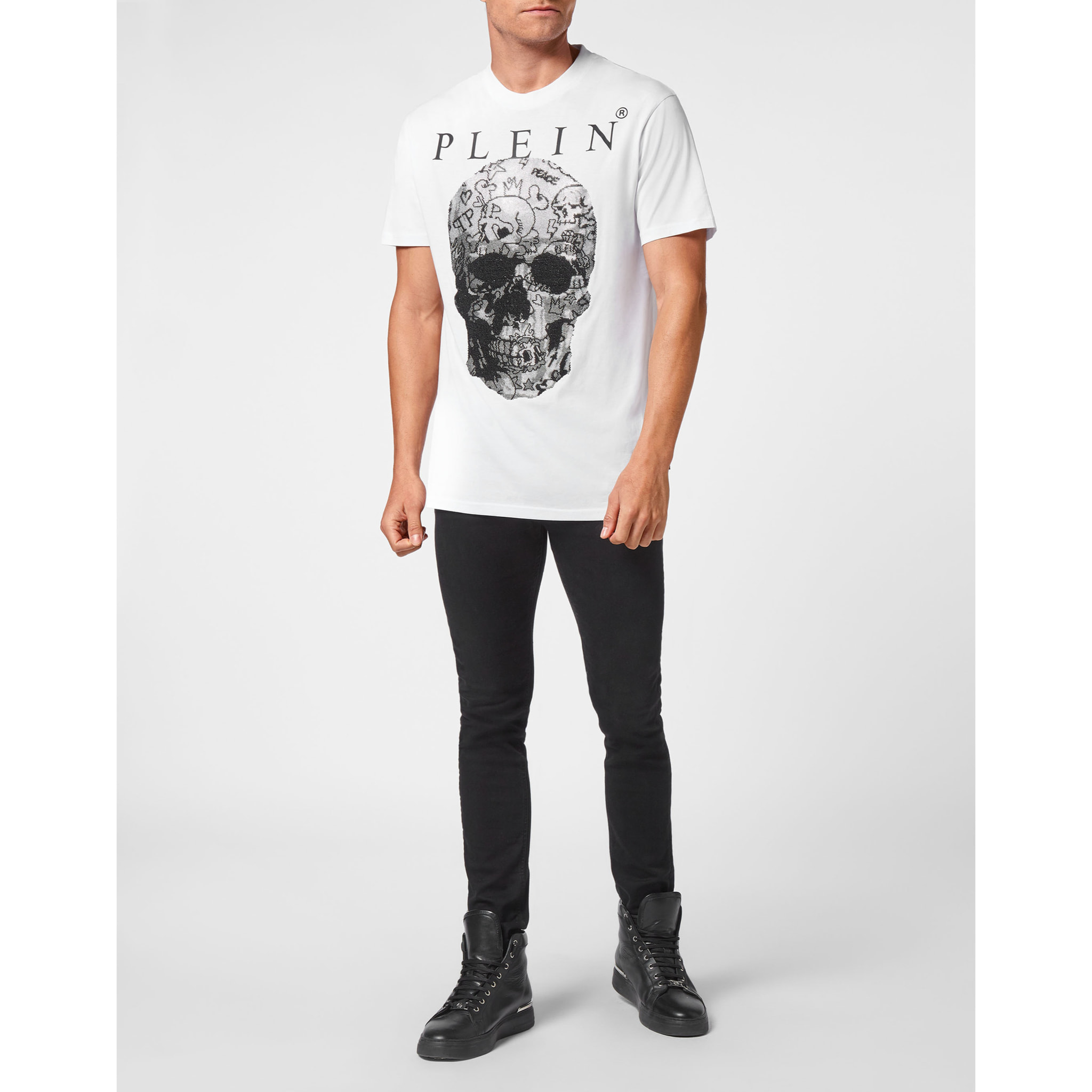 PHILIPP PLEIN T-Shirt Round Neck SKULL