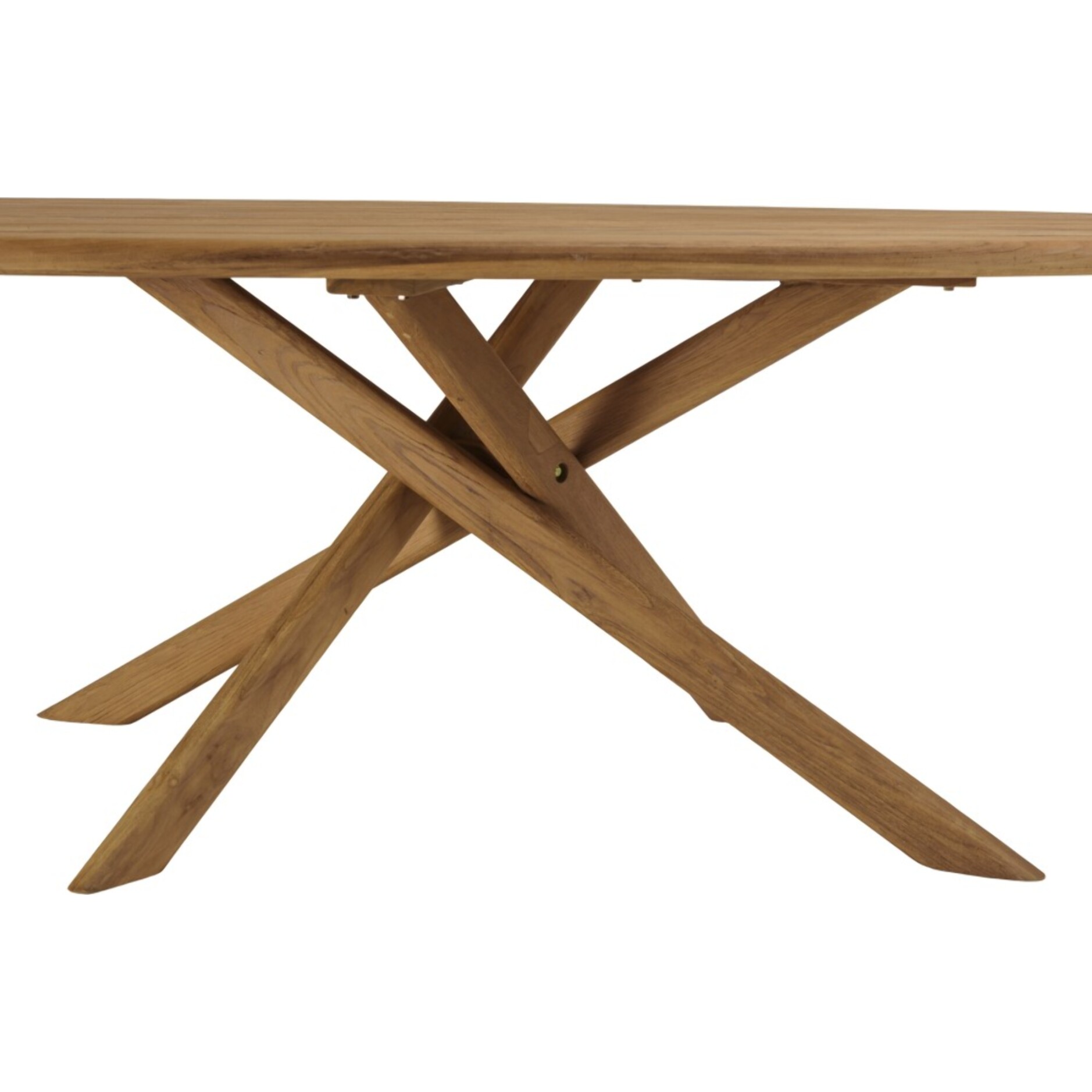 COLINE - Table à manger de jardin ovale 240x120cm en bois de teck recyclé (2 COLIS)