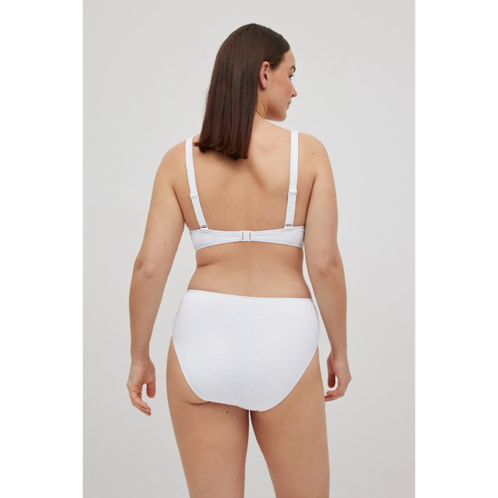 Set bikini strutturato con spalline larghe bianche