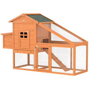 Poulailler cottage grand confort multi-équipement 179x67x115cm bois sapin pré-huilé