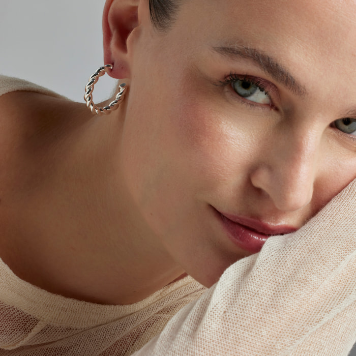 Pendientes de 29,5mm de diámetro acabado plata