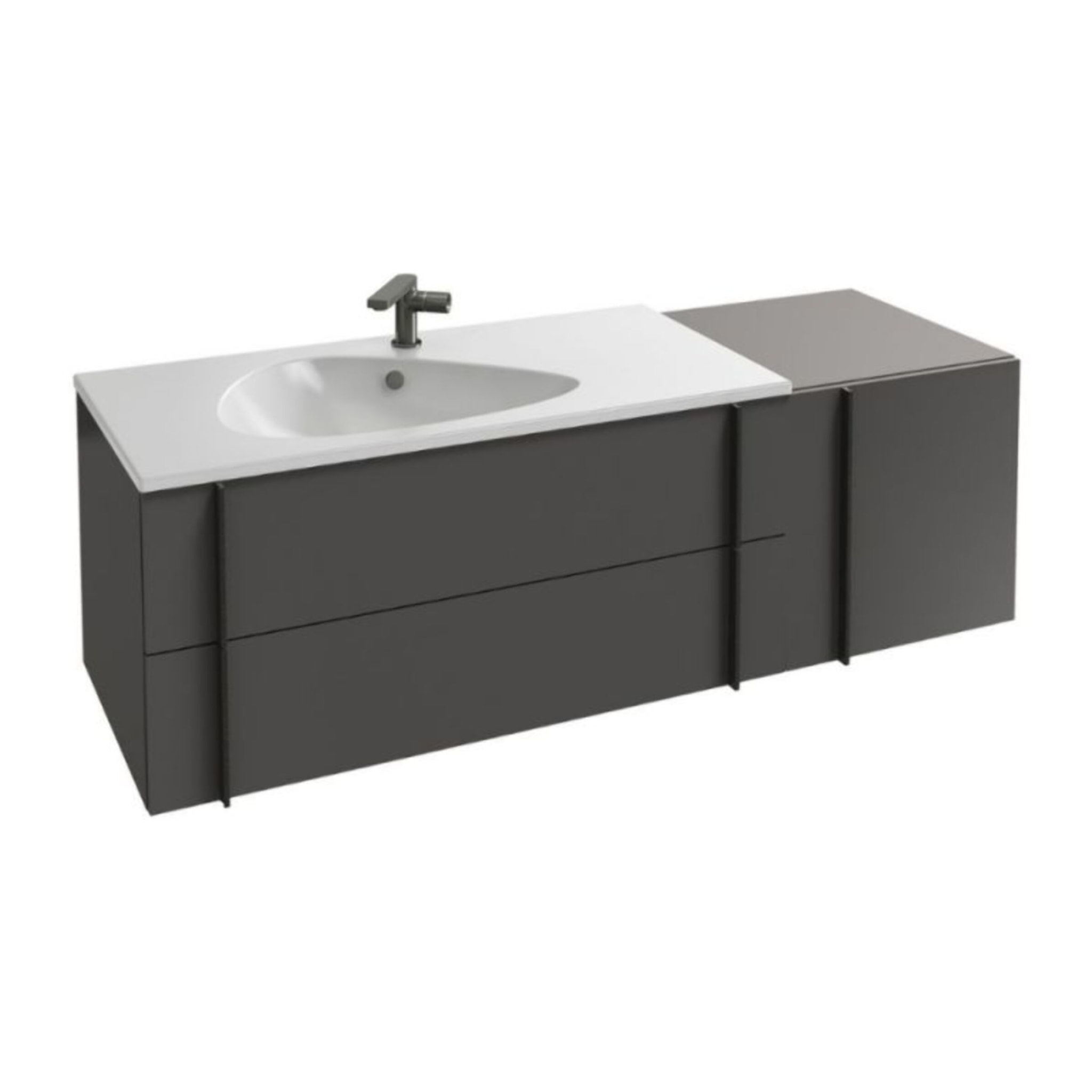 Meuble vasque Nouvelle Vague gris brillant