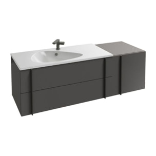 Meuble vasque Nouvelle Vague gris brillant