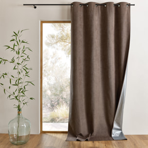 Rideau thermique occultant à œillets et réflecteur de chaleur - Marron Brun