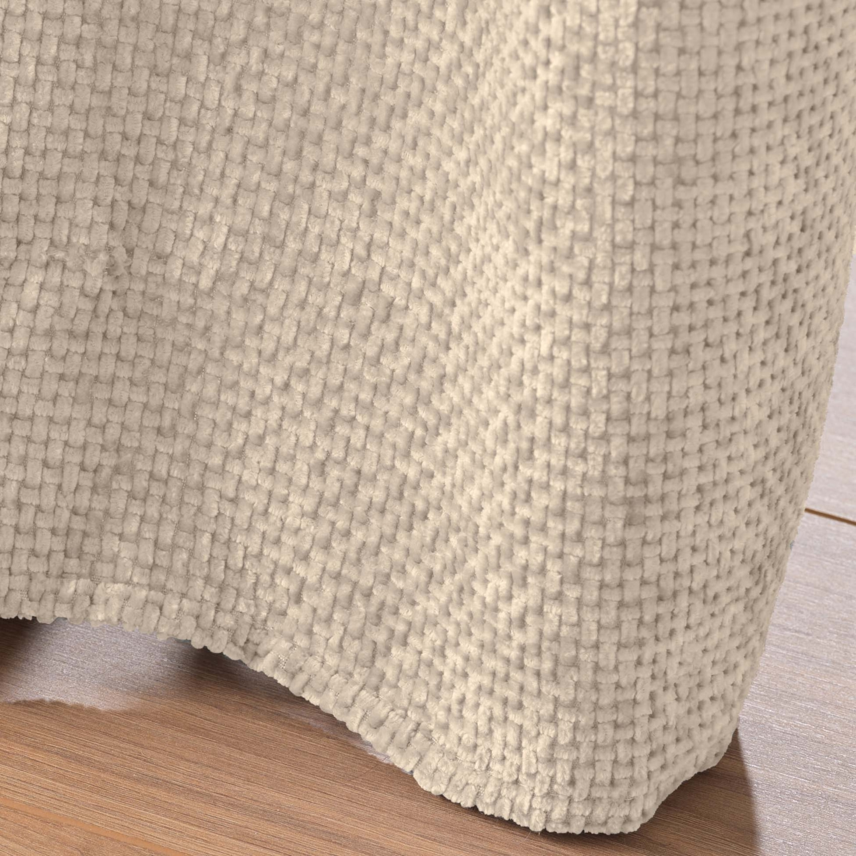 Rideau à œillets en velours chenille - Naturel