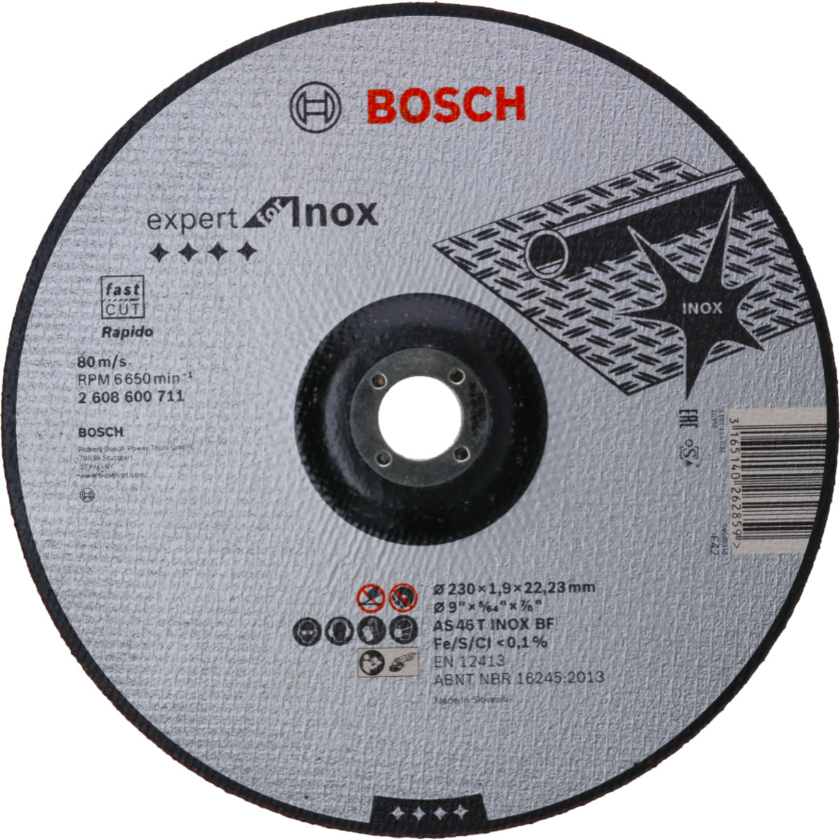 Disque EXPERT à tronçonner BOSCH à moyeu plat Spécial métaux 350X2.8X25.4 MM - Lot de 10 - 2608600543