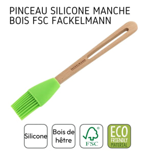 Pinceau de cuisine et de pâtisserie 26 cm en poils silicone Fackelmann Nature
