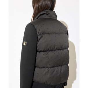 Anorak in raso tempestato di strass