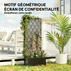 Jardinière avec treillis haut design graphique - jardinière métal époxy noir