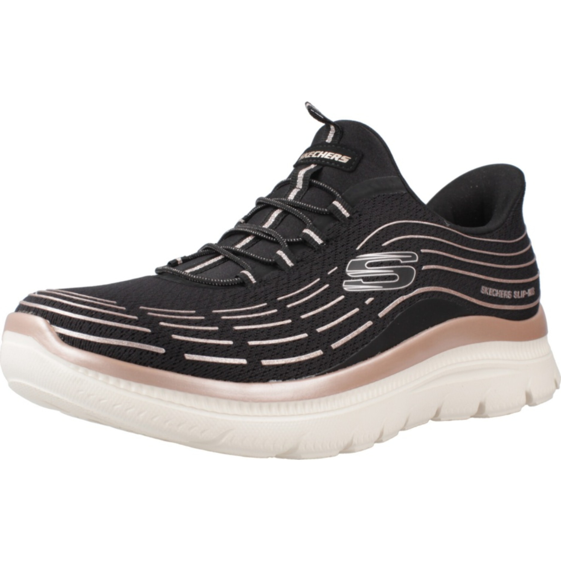 Sneakers De  Mujer Plus Soft Luster Negro