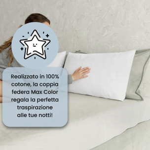 COPPIA FEDERE MAX COLOR, 100% Cotone, Made in Italy - BIANCO
