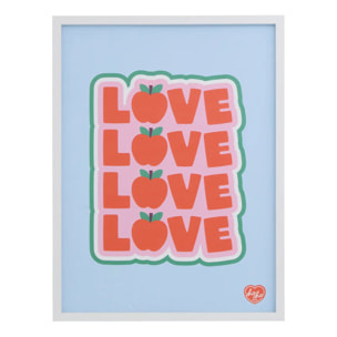 Toile Cha Cha Pop avec Cadre Blanc 31,5x2x41,5 cm