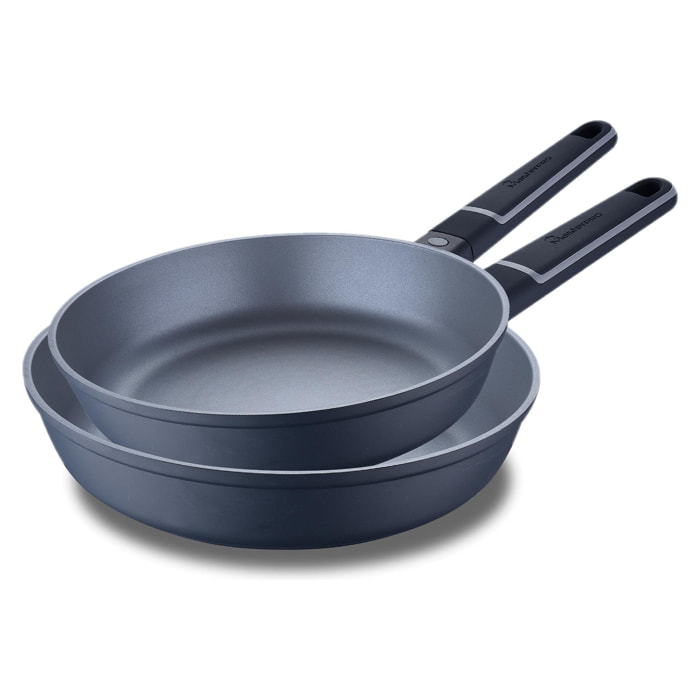 Juego de 2 sartenes ø20ø26cm indigo en aluminio fundido antiadherentes masterpro