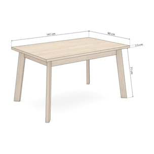 Mesa de comedor Naira 140 Roble