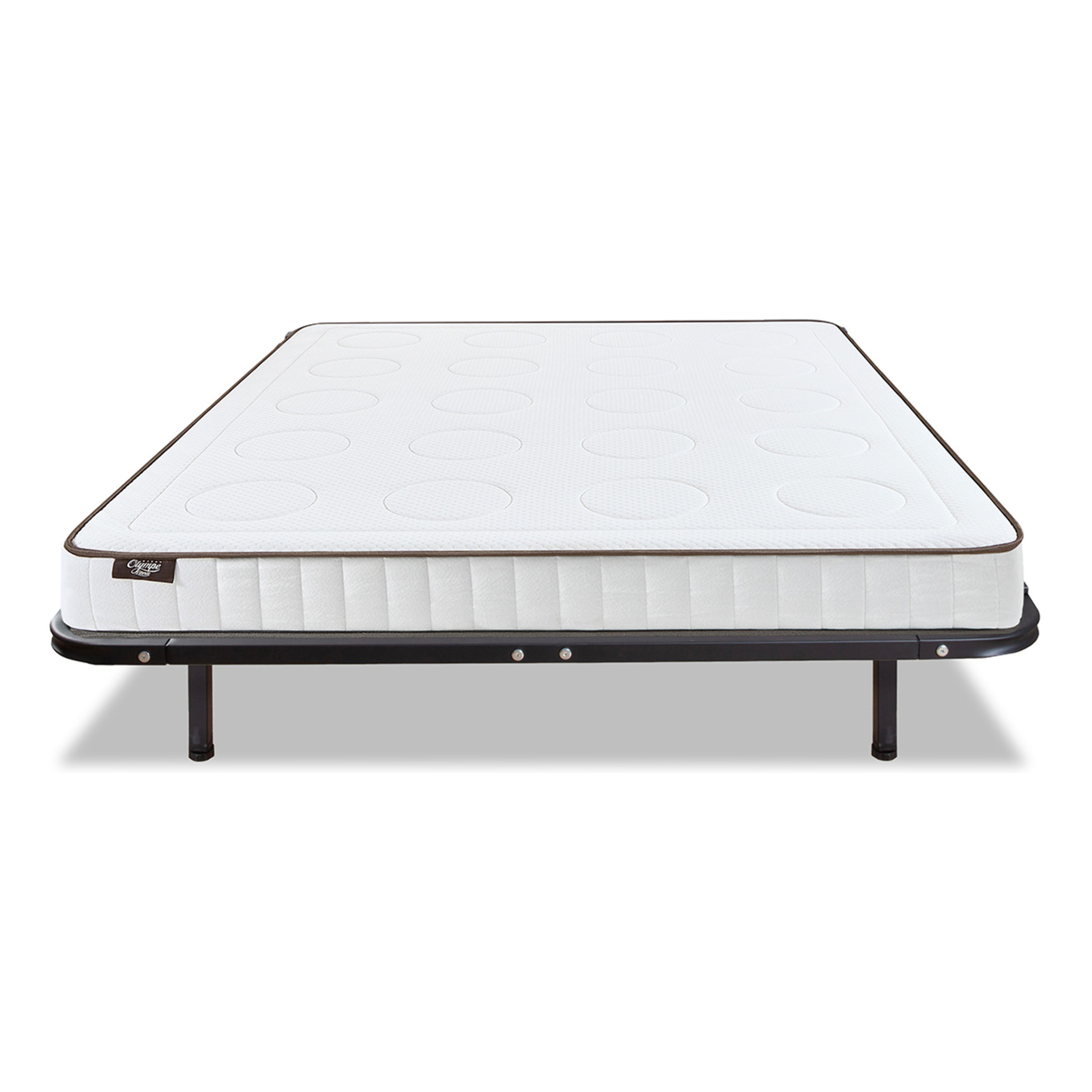 Ensemble Matelas Cristal & Sommier Somkit, 18 cm, Mémoire de Forme, Cadre à Lattes, Métal Robuste, Soutien Ferme