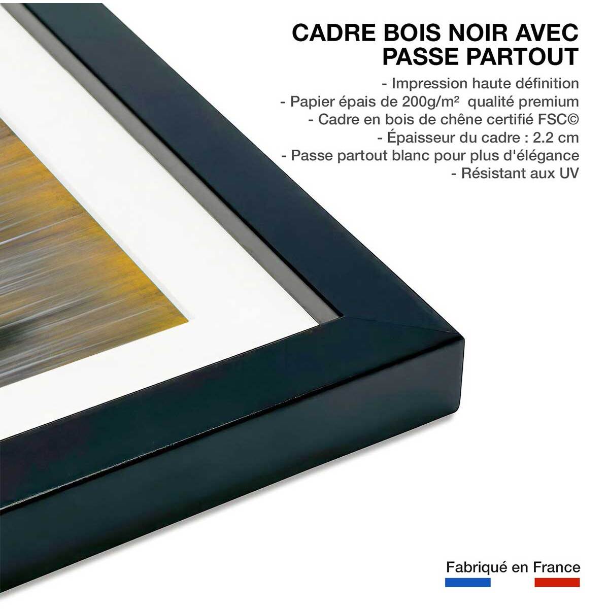 Affiche forêt et Impression d'automne Affiche sous cadre noir
