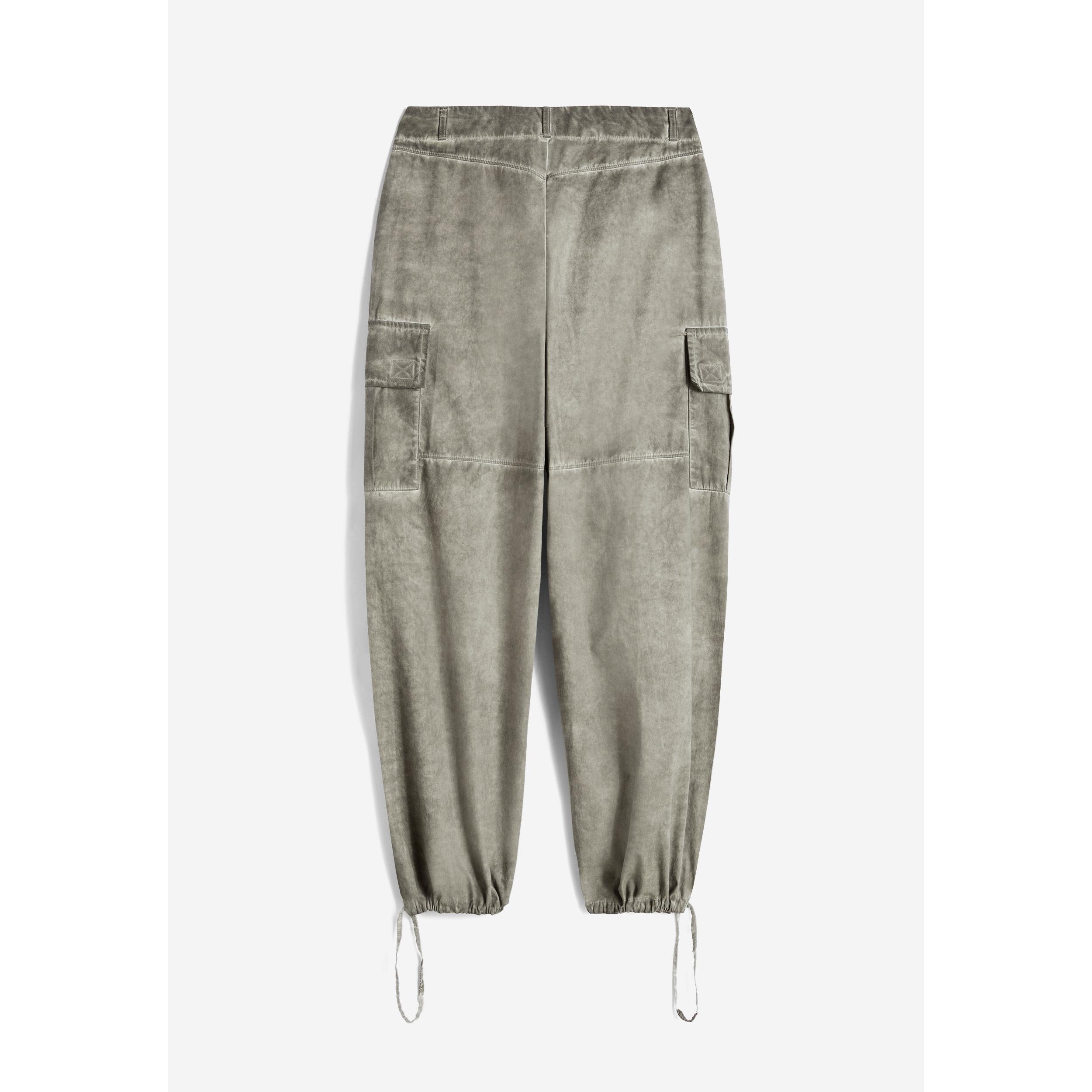 Pantaloni cargo in canvas tinto capo cold dyed