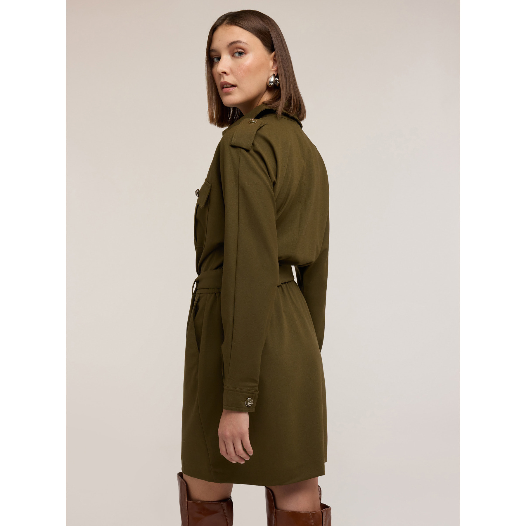 Motivi - Chemisier militar con cinturón - Verde militare