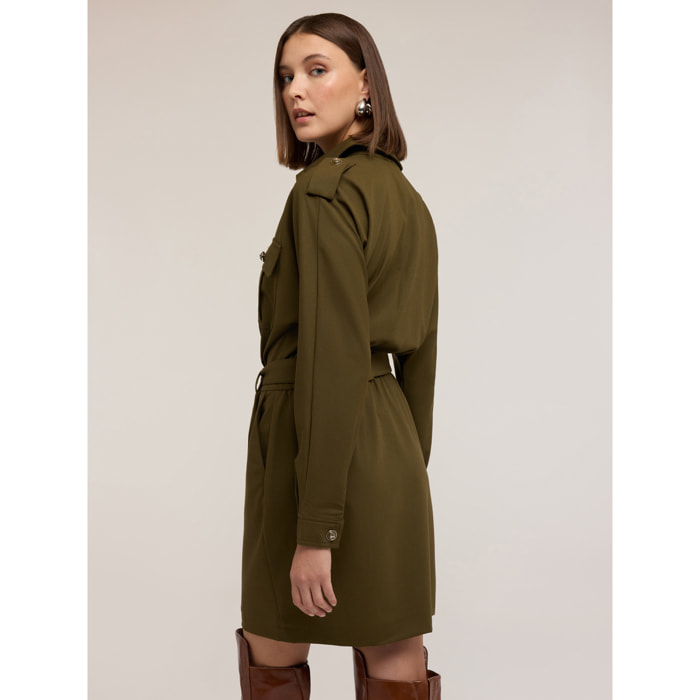 Motivi - Chemisier militar con cinturón - Verde militare