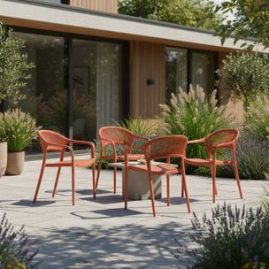 Chaise de jardin empilable avec effet corde (lot de 4) JOVIA