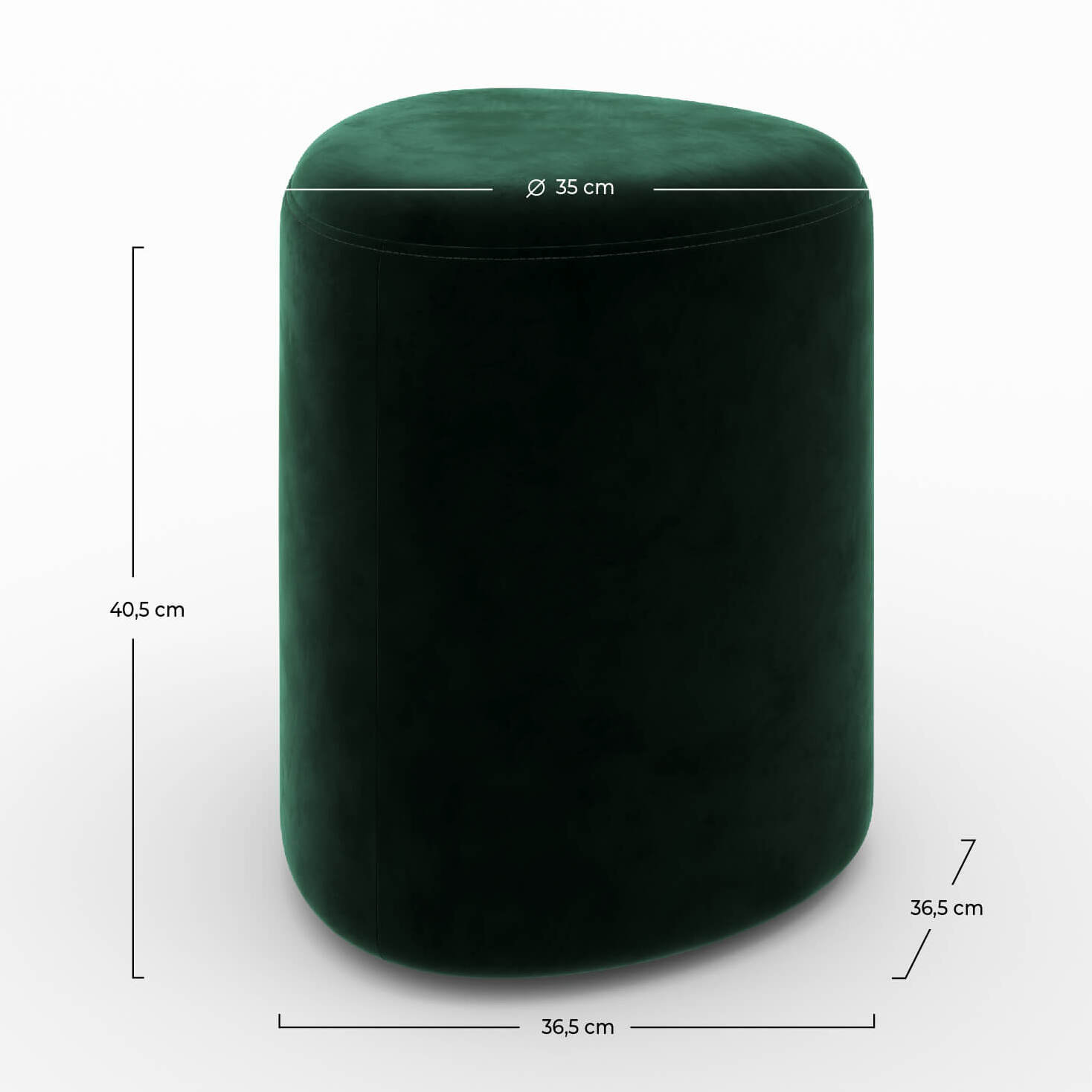 Pouf Emmy triangulaire en velours vert