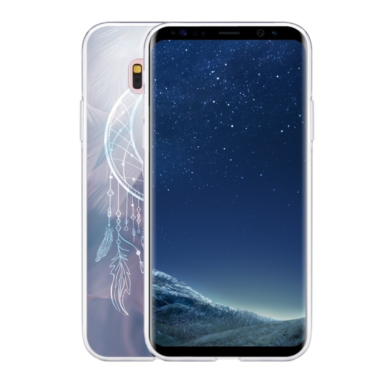 Coque Samsung Galaxy S8 360 intégrale transparente Lune Attrape Rêve Tendance Evetane.